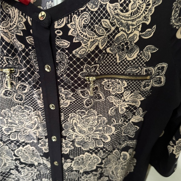 Susan Graver Black and Cream Lace Pattern Dress/ Tunic - Picture 6 of 10